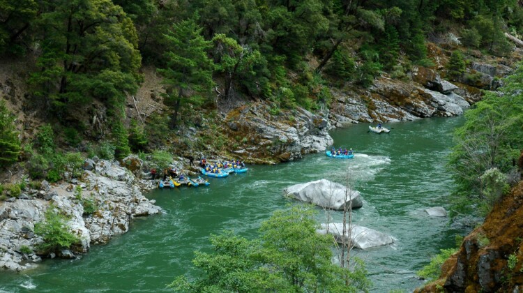 California Salmon Rafting Safari - Rafts Above Last Chance Rapid