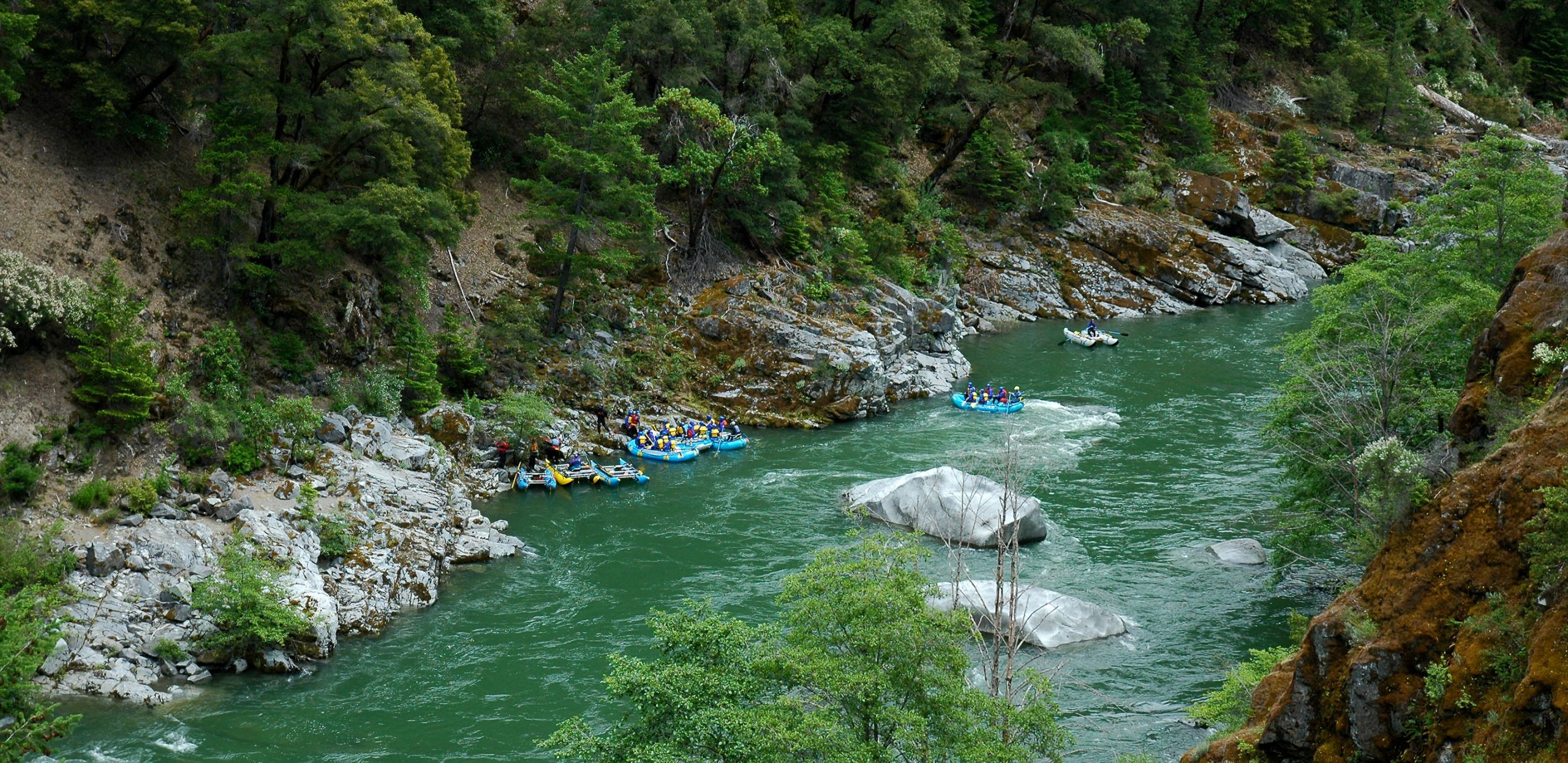California Salmon Rafting Safari - Rafts Above Last Chance Rapid