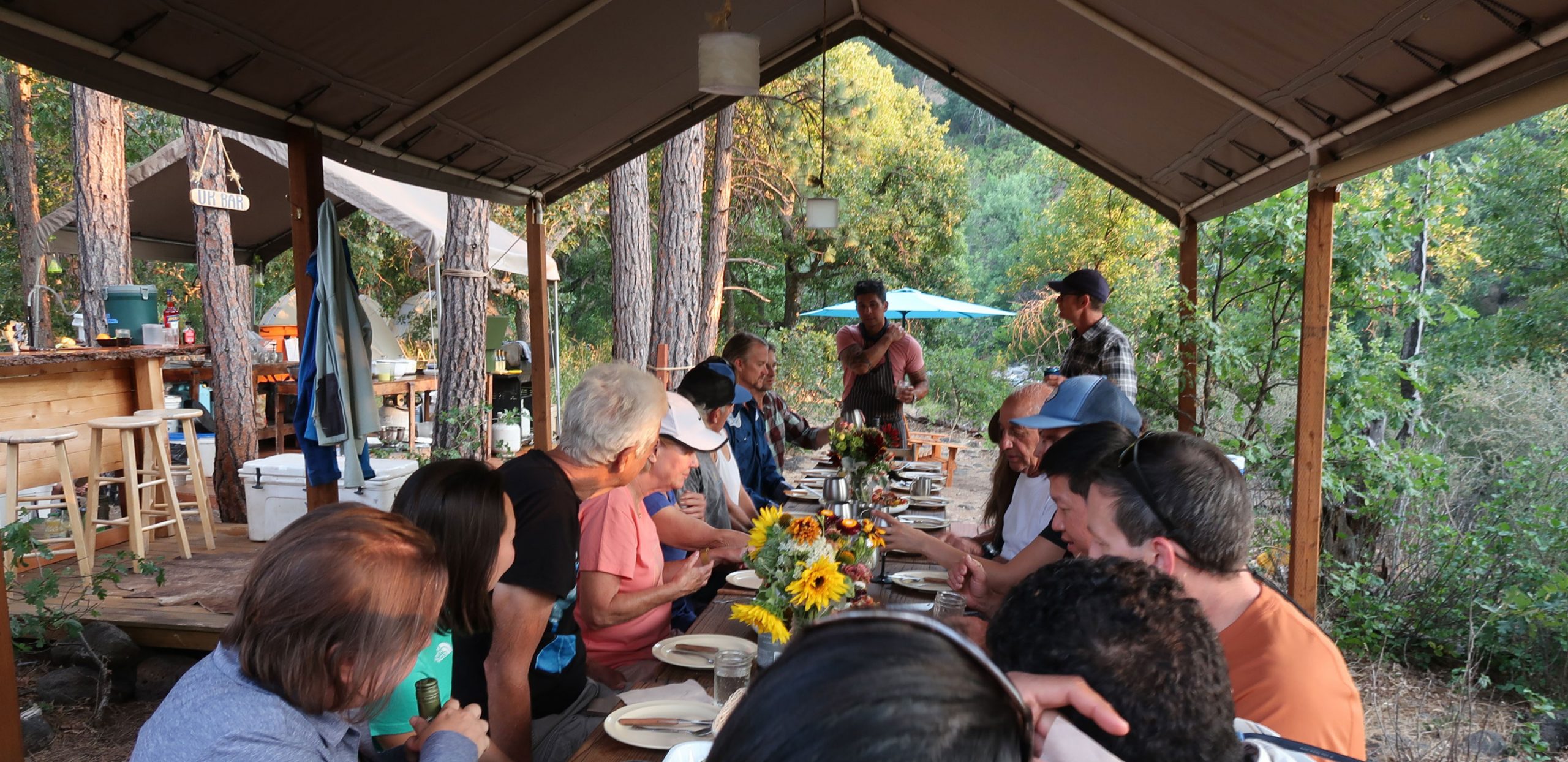Dinner at our Luxury Camp - Upper Klamath Rafting Safari - Upper Klamath River