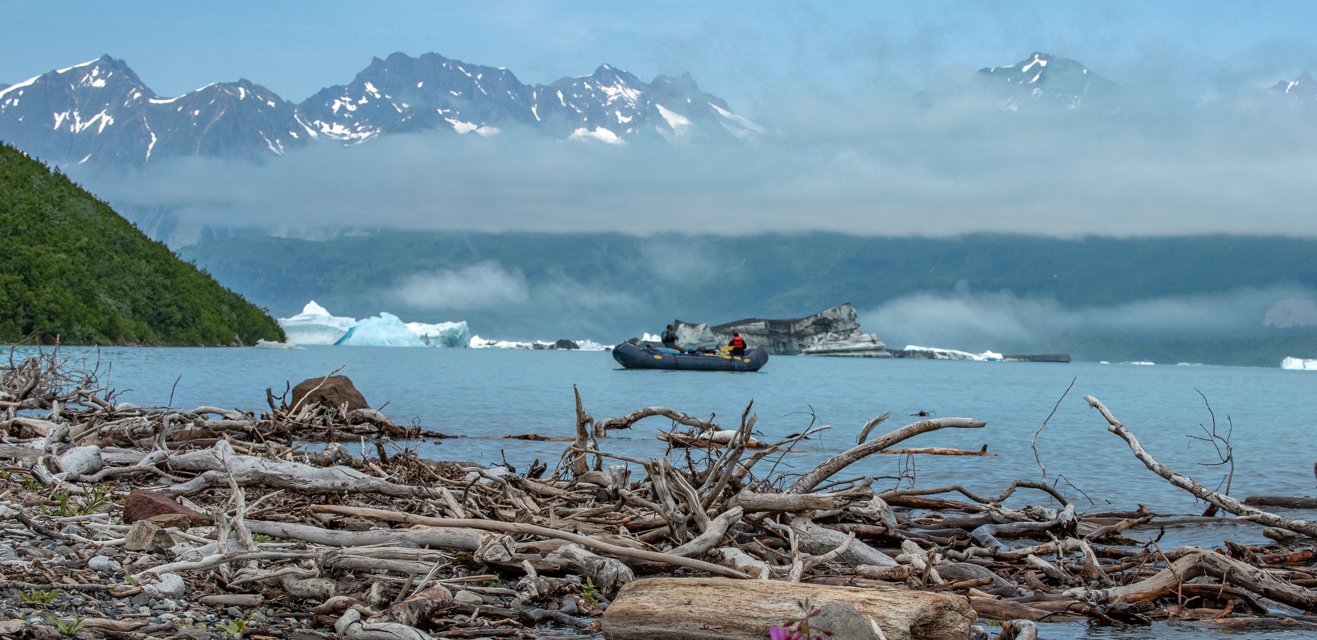 Alsek Lake from the spit - Rafting Alaska's Tatshenshini-Alsek River