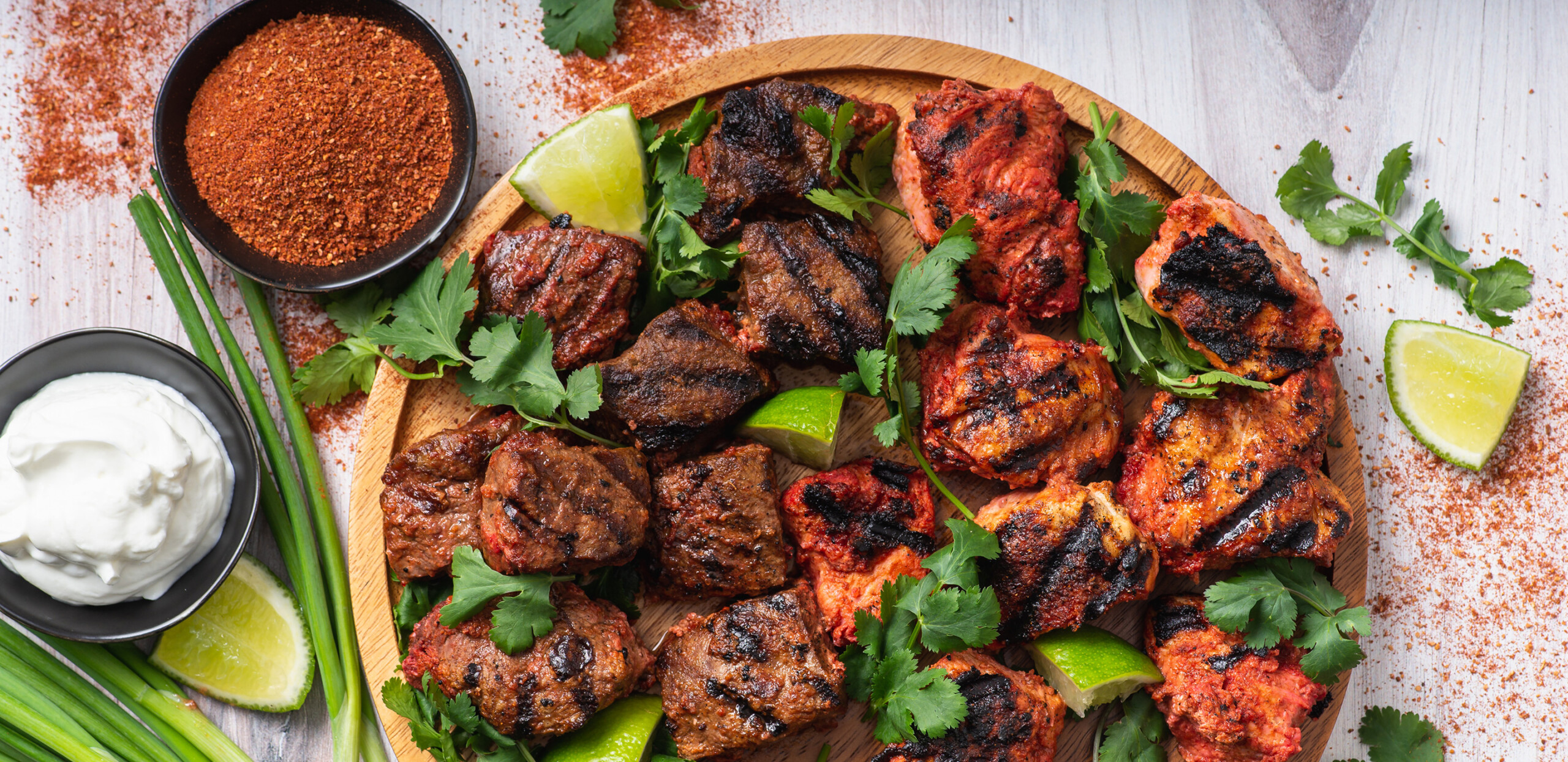 Tandoori Spiced Beef and Chicken - Wilderness Gourmet Rafting Trips - Photo: Wilder Projects
